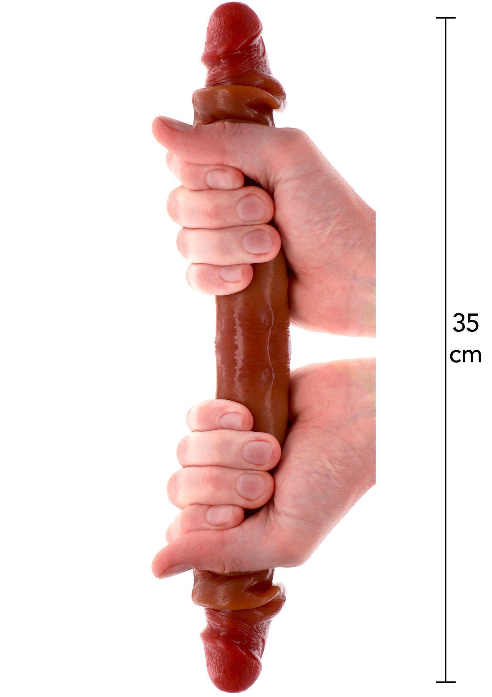 Prepuzio Doppio Dong Silicone 35 cm caramello